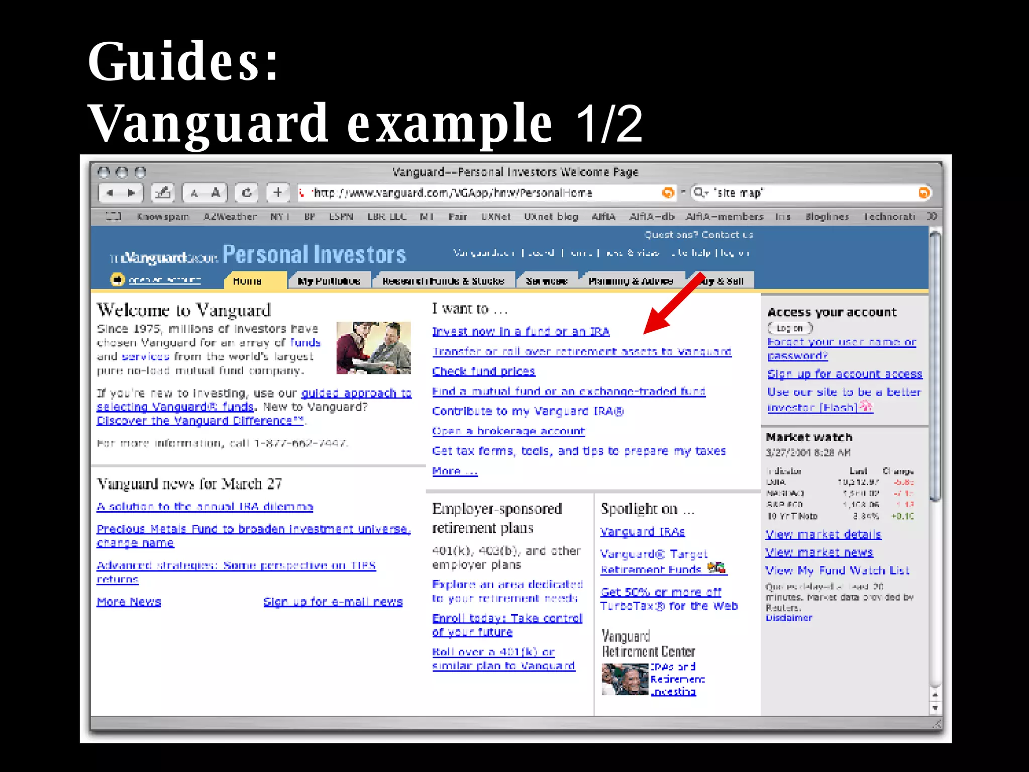 Guides: Vanguard example  1/2 