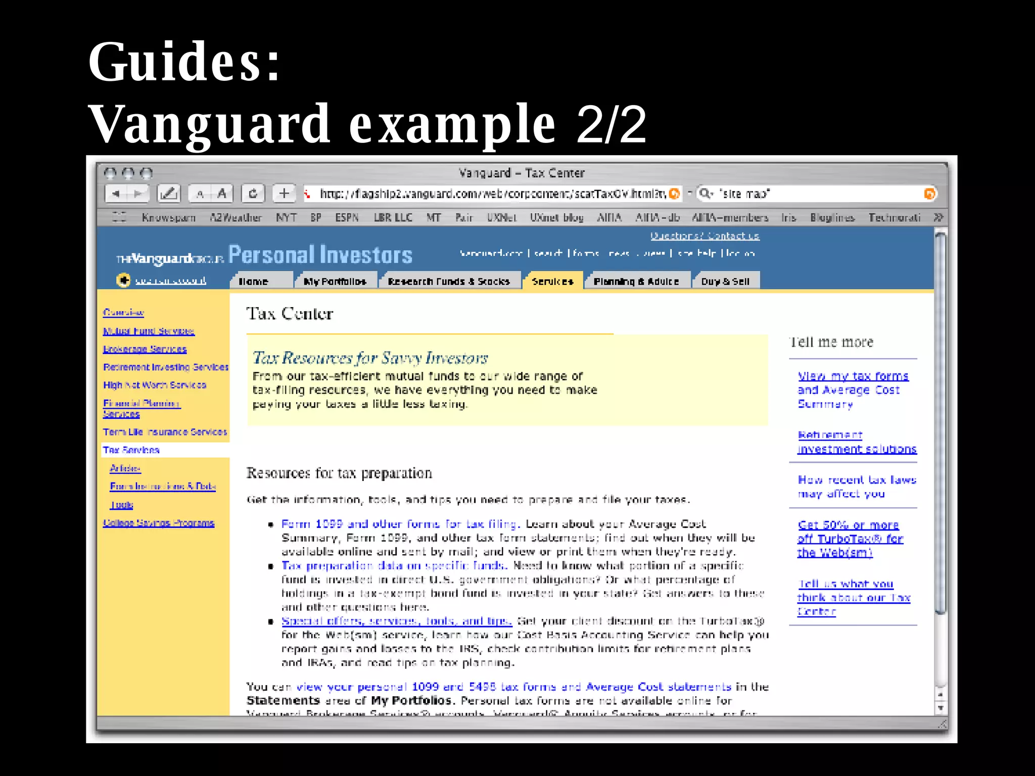 Guides: Vanguard example  2/2 