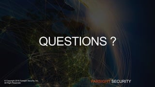 © Copyright 2016 Farsight Security, Inc.
All Right Reserved.
QUESTIONS ?
FARSIGHT SECURITY
 