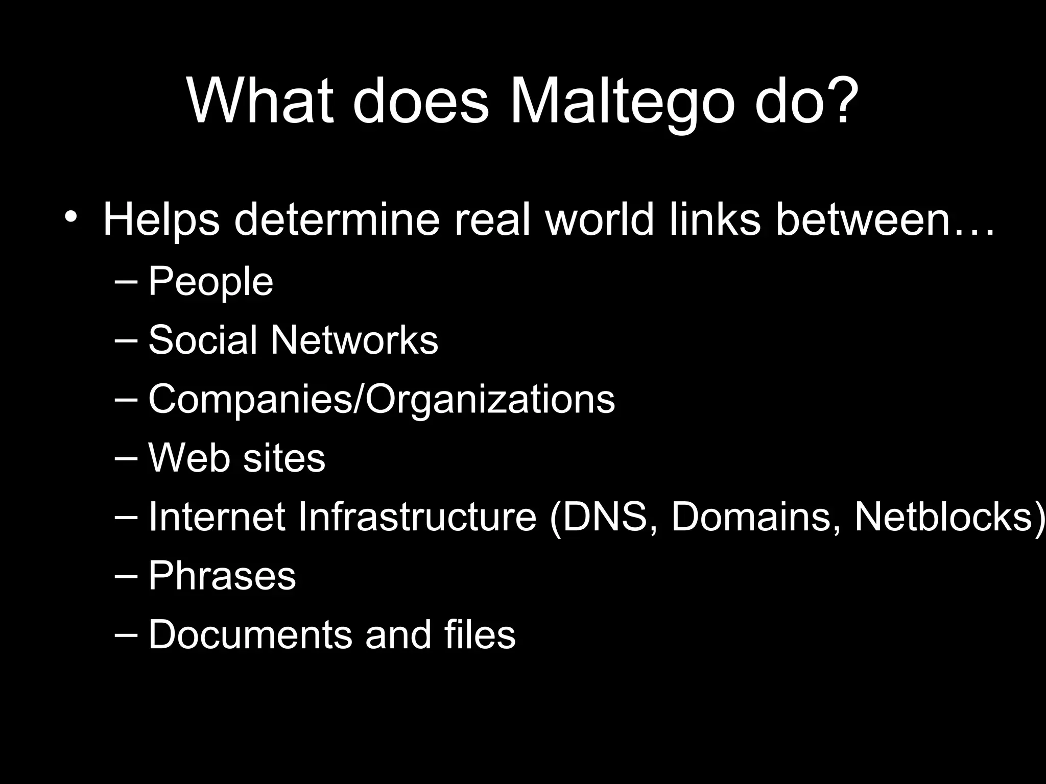 Information Gathering With Maltego | PPT