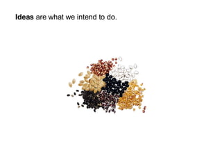 Ideas  are what we intend to do. 