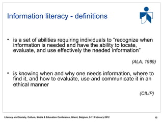 Information Literacy as a Transversal Competency