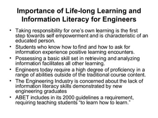 Information Literacy for Engineering Students | PPT
