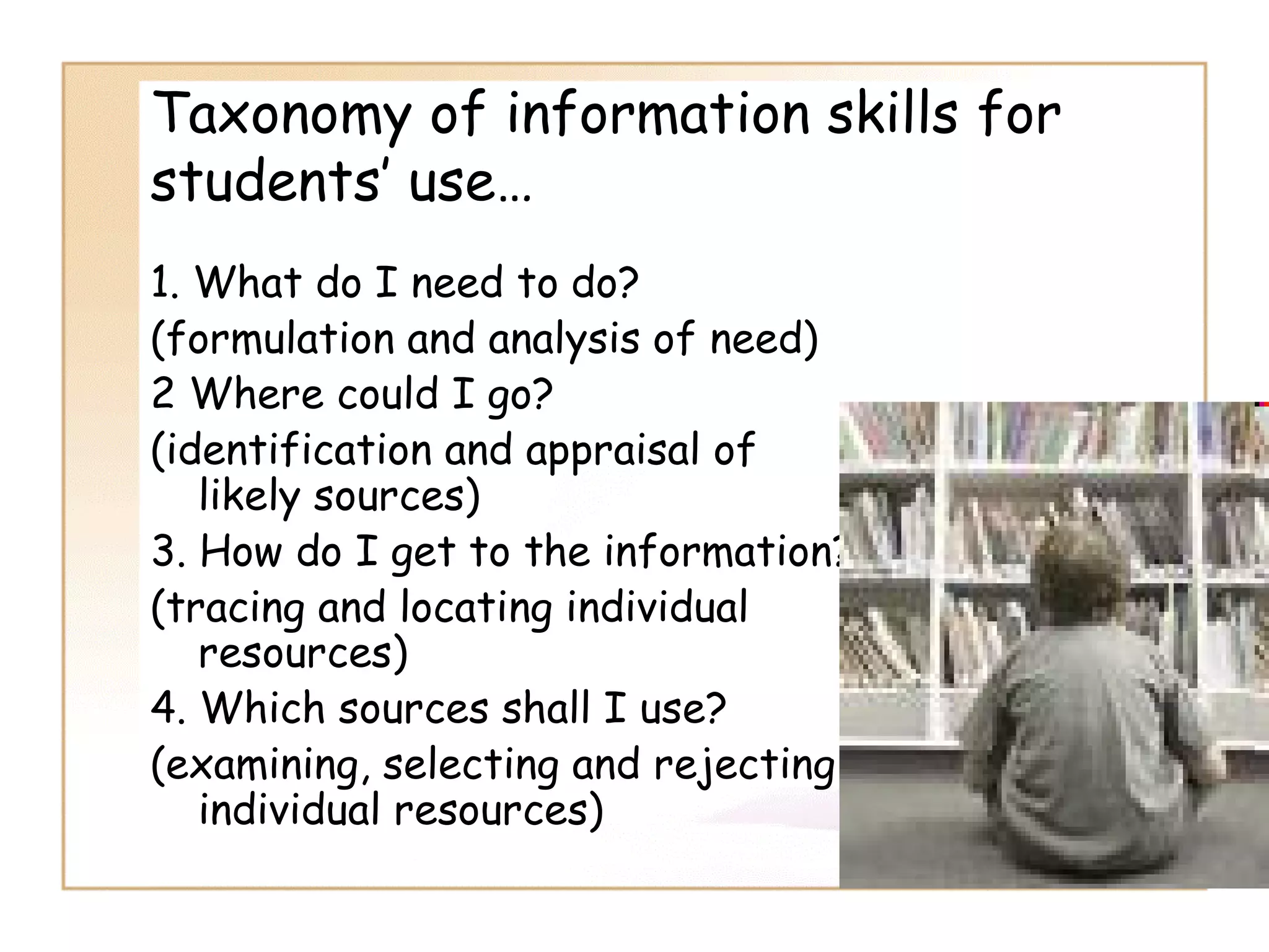 Information Literacy: Implications for Library Practice
