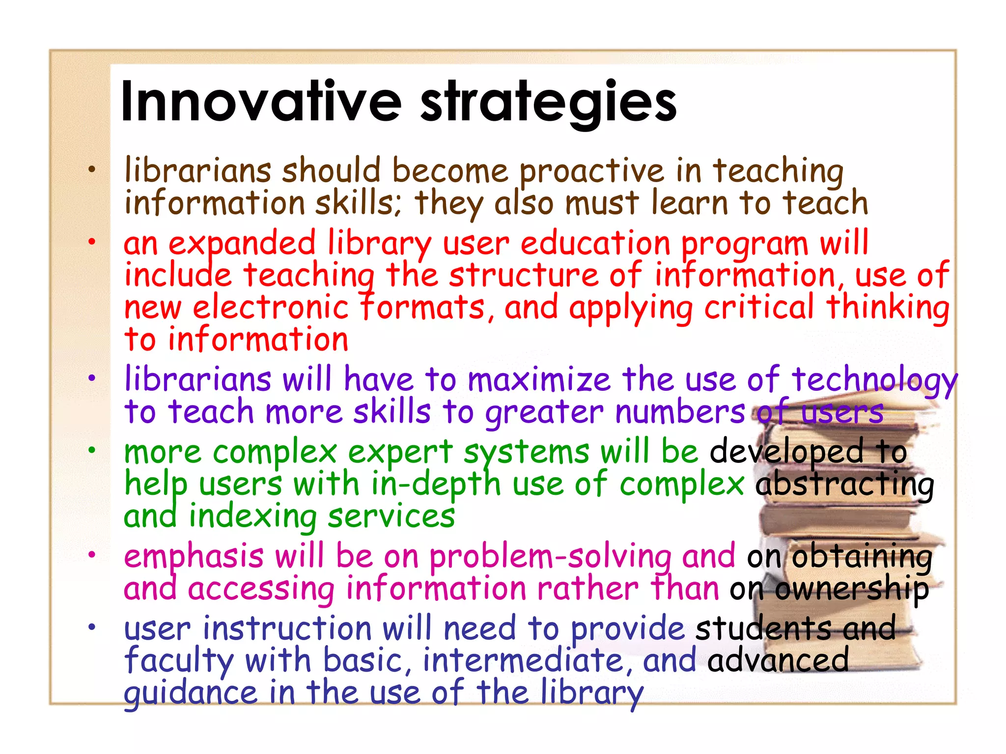 Information Literacy: Implications for Library Practice