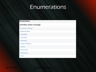 Fine-grained permissions (since 0.11)  Timeline of all recent activity  Wiki (syntax similar to  MoinMoin )  