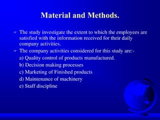 Information Needs of Company Employees in Nigeria