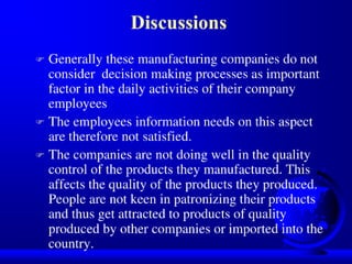 Information Needs of Company Employees in Nigeria