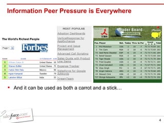Information Peer Pressure is Everywhere And it can be used as both a carrot and a stick… 