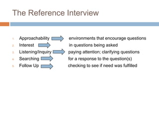 Information Seeking & Reference Services