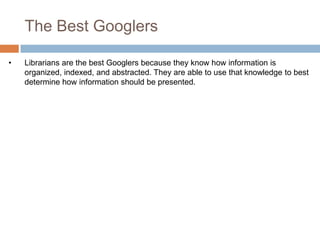 Information Seeking & Reference Services