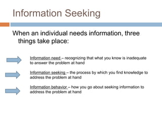 Information Seeking & Reference Services