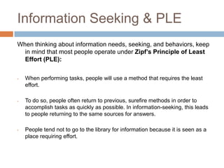 Information Seeking & Reference Services