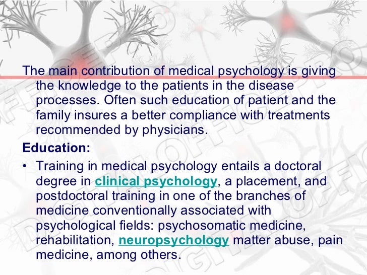 Information about medical psychology and its uses