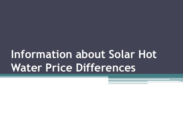 solar hot water prices