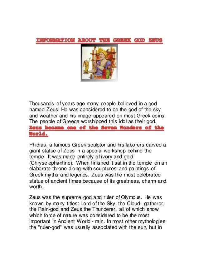 a summary on zeus the greek Deucalion myth – the great flood when mankind became mean, greedy, and disobedient to the gods, zeus decided to destroy them deukalion - greek myth index. a summary on zeus the greek Deucalion myth – the great flood when mankind became mean, greedy, and disobedient to the gods, zeus decided to destroy them deukalion - greek myth index.
