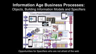 Information Age Business Processes:
Objects, Building Information Models and Specifiers
Opportunities for Specifiers who are not afraid of the web
© Onuma, Inc
 
