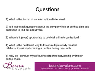 Informational interviewing 101 