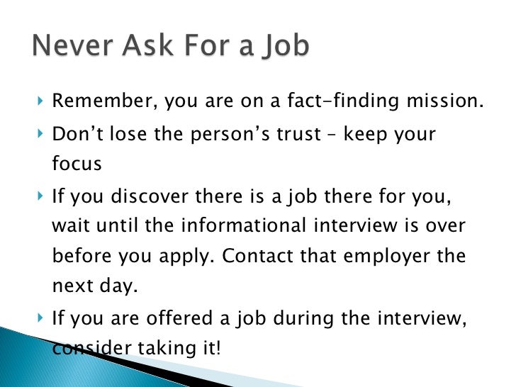 informational interviewing