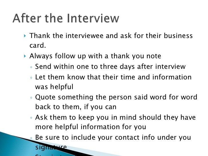 informational interviewing