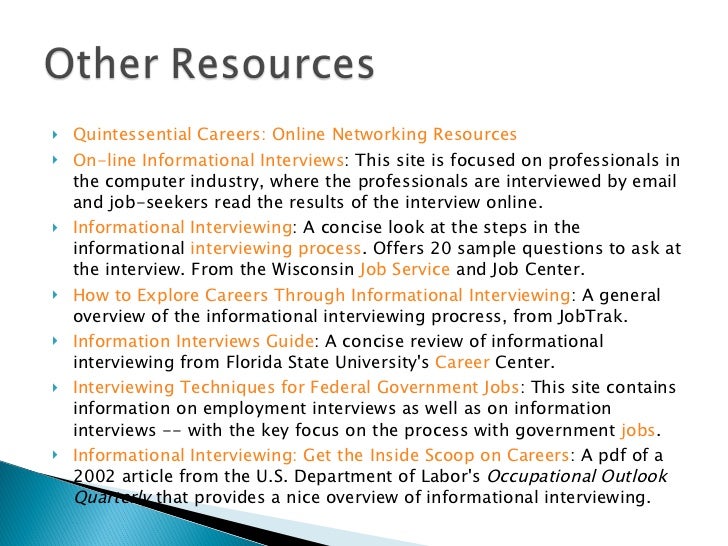 informational interviewing