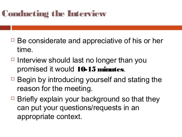 how to conduct an informational interview