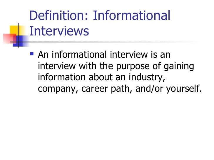 informational interview definition