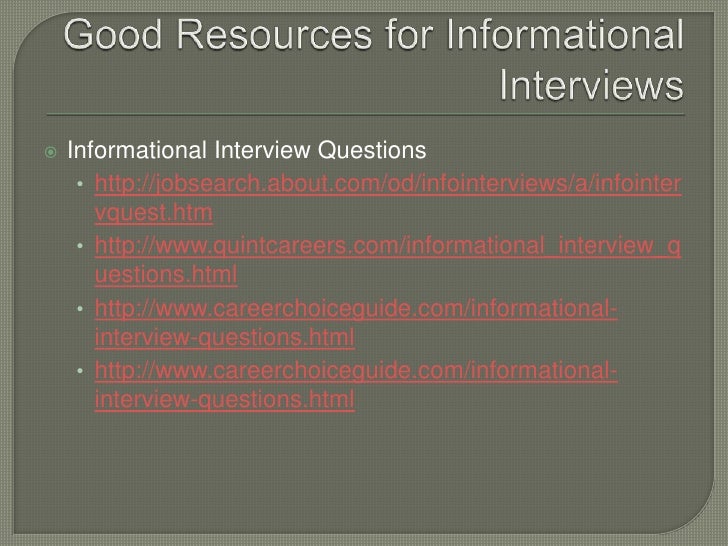 how to conduct an informational interview