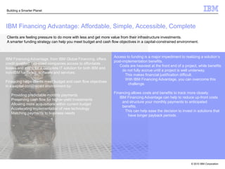 …While Forward-Thinking Organizations Distance Themselves From Their CompetitorsKey AdvantagesHigh quality informationWinning Characteristics32.5%25%22.7%21.9XStrong decision support5.6X15X4.4%1.5%1.5%Keen focus on driving business changeEmpoweredAnticipatingChallengingEnable and empower employees to analyze, decide and actPredict and prepare for the future by evaluating trade-offs proactivelyDisrupt the status quo to improve the business and create new opportunitiesChart shows differences at the highest achievement levelsKey:      	Top performers (i.e., 1st quintile relative to industry peers)       	Lower performers (i.e., 4th and 5th quintile relative to industry peers)	Relative difference of top performers to lower performersSource:  Breaking Away with Business Analytics and Optimization:  New intelligence meets enterprise operations at www.ibm.com/gbs/intelligent-enterprise. 