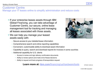 PRESENTER GUIDANCE: Financing scenarios and advice. DELETE BEFORE PRESENTING (1 of 4)Slide notes (best practices)Select from IBM Global Financing slides listed below (available in SAM).