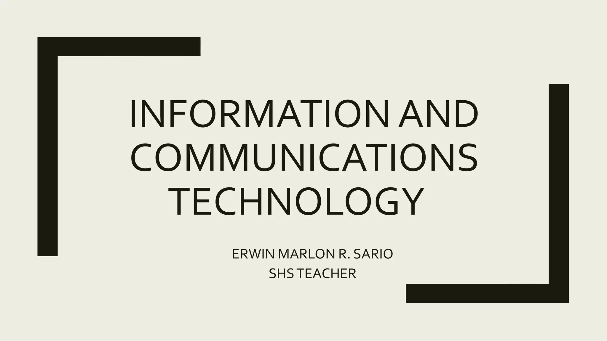 Information and communications technology SHS | PPTX