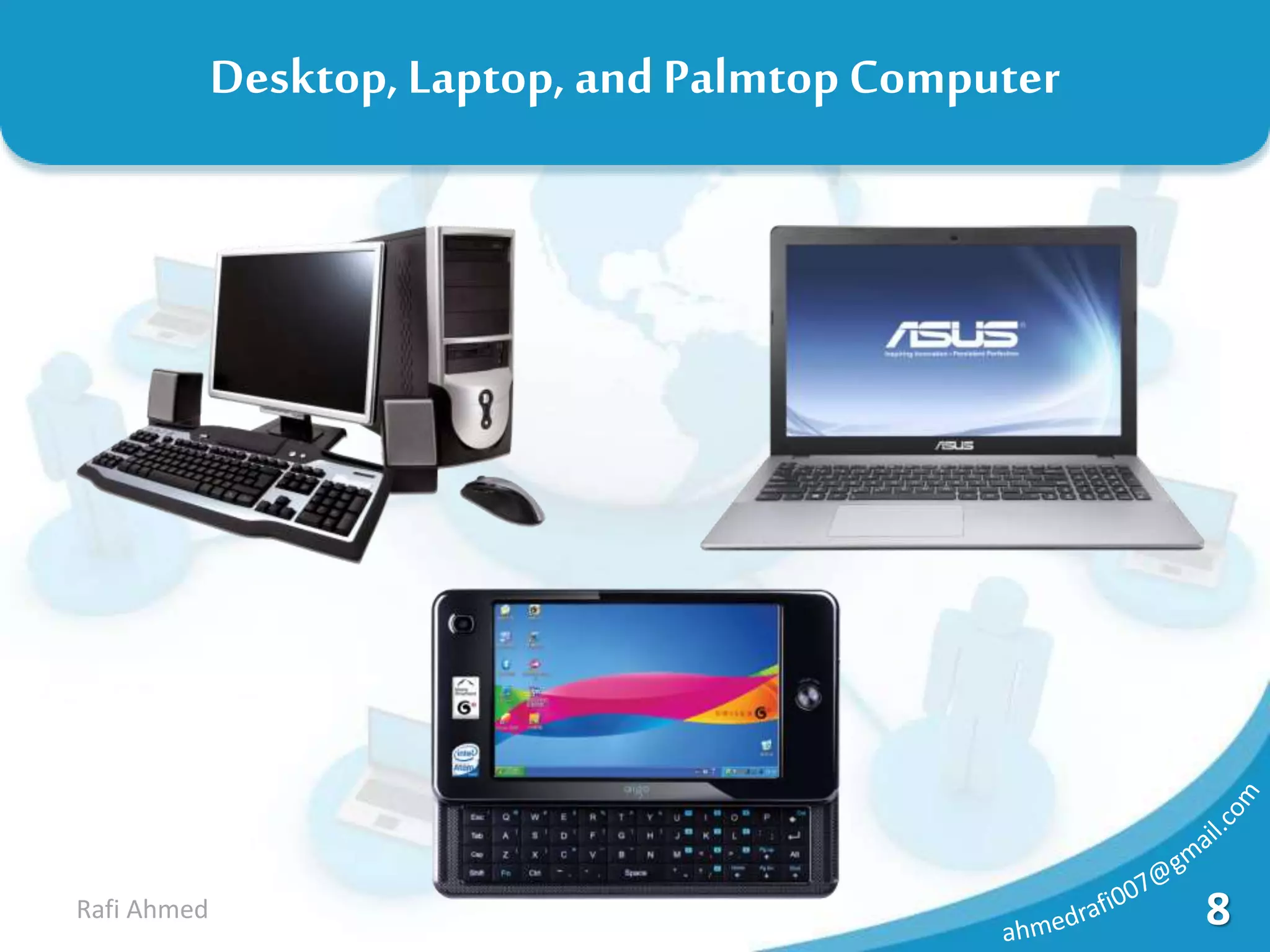 8Rafi Ahmed
Desktop, Laptop, and Palmtop Computer
 