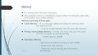 Introduction Of Computer Memory Internet Information and communication technology(ict) | PPTX