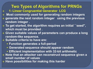 Lcg Algorithm Information and data security pseudorandom number generation and stream ...
