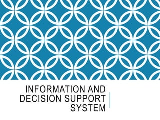 INFORMATION AND
DECISION SUPPORT
SYSTEM
 