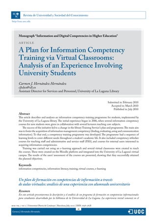 Information and digital competence in higher education | PDF