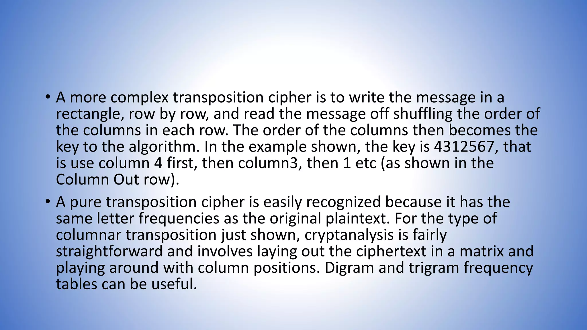 Information and network security 16 transposition ciphers | PPTX