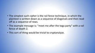 Information and network security 16 transposition ciphers | PPTX