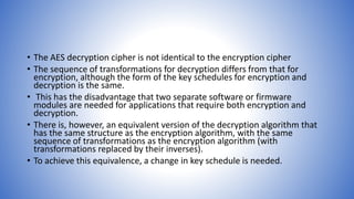 Information and network security 26 aes decryption and implementational ...