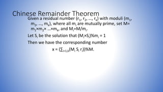 Information and network security 35 the chinese remainder theorem | PPTX