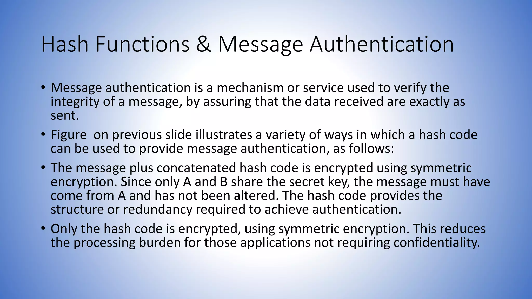Information and network security 37 hash functions and message ...