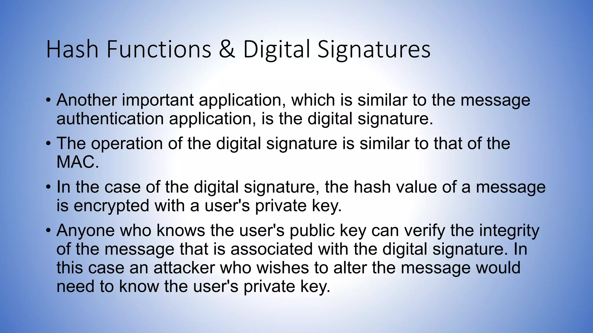 Information and network security 37 hash functions and message ...
