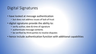 Information and network security 43 digital signatures | PPTX