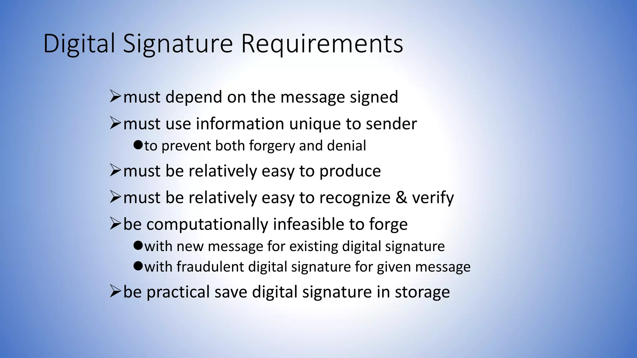 Information and network security 44 direct digital signatures | PPTX ...