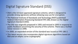 Information and network security 45 digital signature standard | PPTX