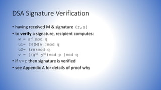 Information and network security 46 digital signature algorithm | PPTX