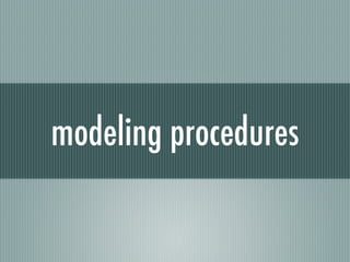 modeling procedures 
 