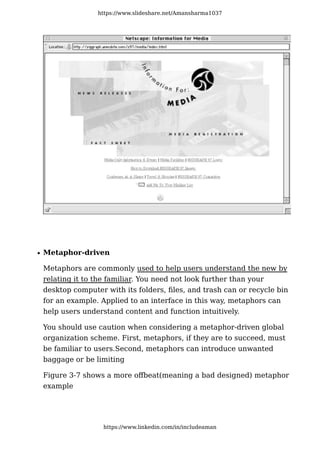 Desktop Metaphor Examples Information architecture unit i | PDF