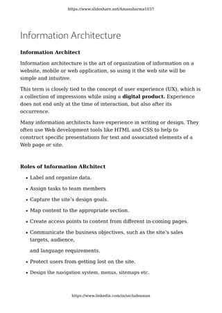 Information architecture unit i | PDF