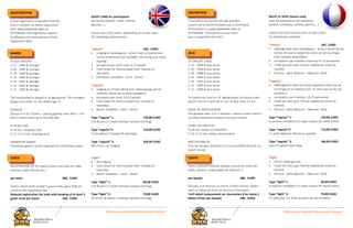 Welcome to Vienna! Bienvenue à Vienne!
BASKETBALL
WIEN 2016
BASKETBALL
WIEN 2016
Welcome to Vienna! Willkommen in Wien!
REGISTRATION
Online registration is possible from the
end of October via online registration
form www.basketball-wien.at.
ATTENTION: The registration applies
as effected only with payment of the
registration fees!
GAMES
16 AGE GROUPS
U 22 - 1994 & younger
U 20 - 1996 & younger
U 18 - 1998 & younger
U 16 - 2000 & younger
U 14 - 2002 & younger
U 13 - 2003 & younger
U 12 - 2004 & younger
This tournament is played in 16 age groups. The youngest
players are under 12, the oldest age 22.
DIVISION
Groups of 4 or 5 teams – playing against each other – the
best 2 teams move up to the play offs.
PLAYING TIME
4 x 8 min. stopping clock
U 12: 4 x 6 min. stopping clock
FRIENDSHIP GAMES
Friendship games can be organized for eliminated teams.
COSTS
REGISTRATION FEE for teams (covers the costs for halls,
referees, table officials etc.)
per team 				 280,- EURO
Teams, which book at least 5 guest cards, get a 50% dis-
count on the registration fee.
Reduced registration fee (only with booking of at least 5
guest cards per team)			 140,- EURO	
GUEST CARD for participants
per person (player, coach, referee,
parents,...)
Guest Card 2016 covers- depending on chosen type -
the following achievements:
*deluxe* 				169,- EURO
•	 Lodging at Kandelgasse - school next to tournament
centre (mattresses are available, only bring your sleep-
ing bag)
•	 occupancy per room max. 8-12 people
•	 Tram ticket for Vienna (valid from Tuesday to
Saturday)
•	 Full Board: breakfast - lunch - dinner
*regular*
•	 Lodging at schools (Bring your sleeping bag and air
mattress, there are no beds available!)
•	 occupancy per room 10-25 people
•	 Tram ticket for Vienna (valid from Tuesday to
Saturday)
•	 Board: breakfast - lunch - dinner
Type *regular* 1: 			 139,00 EURO
Full Board (13 meals starting Tuesday morning)
Type *regular*2: 			 115,00 EURO
5 x breakfast (Tuesday till Saturday)
Type *regular* 3: 			 106,00 EURO
NO meals, just lodging
*light* 			
•	 NO lodging
•	 Tram ticket for Vienna (valid from Tuesday to
Saturday)
•	 Board: breakfast - lunch - dinner
Type *light* 1: 				 89,00 EURO
Full Board (13 meals starting Tuesday morning)
Type *light* 2: 				 79,00 EURO
4x lunch, 4x dinner ( starting Tuesday morning)
INSCRIPTION
L’inscription au tournoi est déjà possible
à partir de la moitié d’octobre par le formulaire
d’inscription sur www.basketball-wien.at.
ATTENTION: L’inscription n’a que cours
avec le payement des frais!
JEUX
16 GROUPE D’AGE
U 22 - 1994 & plus jeune
U 20 - 1996 & plus jeune
U 18 - 1998 & plus jeune
U 16 - 2000 & plus jeune
U 14 - 2002 & plus jeune
U 13 - 2003 & plus jeune
U 12 - 2004 & plus jeune
Ce tournoi est joué en 16 âge groupes. Les joueurs plus
jeunes sont les moins de 12 ans, le plus vieux 22 ans.
MODE DE DÉROULEMENT
Des groupes avec 4 ou 5 équipes– chacun contre chacun –
Les deux meilleures avancent aux jeux croisés.
DURÉE DES MATCHS
4 x 8 min. temps chronométré
U 12: 4 x 6 min. temps chronométré
MATCHS AMICAL
Pour les équipes éliminées il y a la possibilité de jouer un
match amical.
COÛTS		
FRAIS D‘INSCRIPTION par équipe (couvre les coûts des
salles, arbitres, responsables de table etc..)
par équipe				280,- EURO
Équipes, que réservez au moins 5 billets d’hote, obtien-
nent un rabais de 50 % sur les frais d’inscription.
Tarif réduit (uniquement sur réservation d’au moins 5
billets d’hote par équipe)		 140,- EURO
BILLET D’ HOTE (Guest card)
pour les participants par personne
(joueur, entraîneur, arbitre, parents,...)
Guest Card 2016 couvre-selon le type choisi-
les réalisations suivantes :
*deluxe* 				169,- EURO
•	 Hébergement dans Kandelgasse - école à proximité du
centre de tournoi (apportez votre sac de couchage,
Voici matelas disponibles)
•	 occupation par chambre maximum 8-12 personnes
•	 Ticket de tram pour Vienne (valable du mardi au
samedi)
•	 Pension : petit déjeuner - déjeuner- dîner
*regular*
•	 Hébergement dans les écoles (apportez votre sac de
couchage et un matelas d’air, ne Voici aucuns lits dis-
ponibles!)
•	 occupation par chambre 10-25 personnes
•	 Ticket de tram pour Vienne (valable du mardi au
samedi)
•	 Pension : petit déjeuner - déjeuner- dîner
Type *regular* 1: 			 139,00 EURO
la pension complète (13 repas à partir de mardi matin)
Type *regular*2: 			 115,00 EURO
5 x petit déjeuner (Mardi au samedi)
Type *regular* 3: 			 106,00 EURO
sans n’importe quel repas
*light* 			
•	 PAS D’ Hébergement
•	 Ticket de tram pour Vienne (valable du mardi au
samedi)
•	 Pension : petit déjeuner - déjeuner- dîner
Type *light* 1: 				 89,00 EURO
la pension complète (13 repas à partir de mardi matin)
Type *light* 2: 				 79,00 EURO
4 x déjeuner, 4 x dîner (à partir de mardi matin)
 